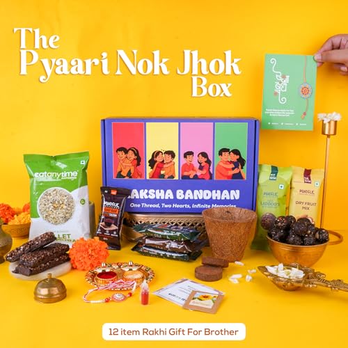 Eat Anytime Pyaari Nok Jhok- Gift Hamper for Brother -  12 Items